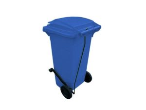 120 LT WHEELED GARBAGE CONTAINER WITH PEDAL BLUE CTK-3006