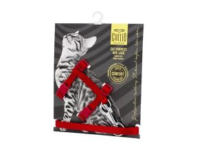 CATTİE CAT CHEST AND WALKING SUIT RED 1X25-40CM KTRED