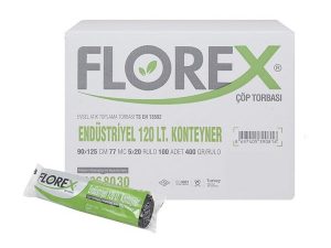 FLOREX 509 INDUSTRIAL 120 LT CONTAINER GARBAGE BAG 90X125CM 20 ROLLS 1 ROLL 5 PIECES