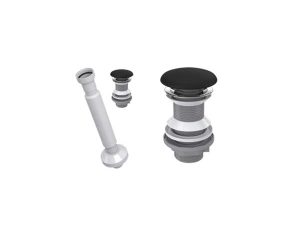ELİXİR POP UP SIPHON CERAMIC HEAD MATTE BLACK AND BELLOWS DRAIN PIPE WITHOUT OVERFLOW HOLE