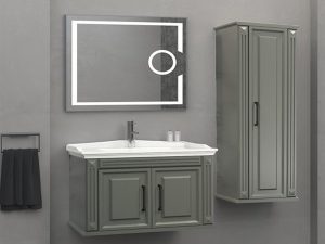 AQUANİL MILLANO 80 CM BATHROOM CABINET LENTICULAR LED MIRROR ANTHRACITE