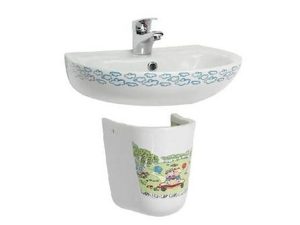 TURQUOISE BRAT SINK 35X45 CM + HALF FOOT 003100-U61 + 016800-61
