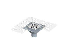 MAXİFLOW FILTERED STAINLESS GRATED FLOOR DRAIN 10X10 Ø40 BOTTOM OUTLET 14077