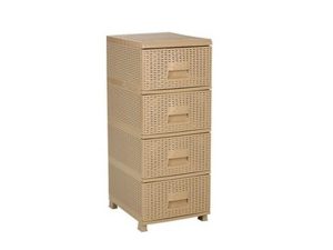 ŞENYAYLA WICKER PATTERNED COMMODE 4 LAYERS BEIGE 4552