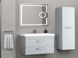AQUANİL MARİA 80 CM BATHROOM CABINET LENTICULAR LED MIRROR GRAY