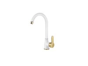 VENEZIA CHROME WHITE GOLD SWAN SINK FAUCET 5012302-24
