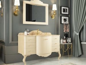 AQUANILE SIENA 120 CM BATHROOM CABINET MOTHER OF PEARL CREAM