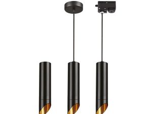 FORLİFE PIPE TYPE PENDANT GU10 LAMPHOLDER BLACK/ROSE FL-2256 S | FORLİFE BORU TİPİ KOLYE GU10 DUY SİYAH/GÜL FL-2256 S