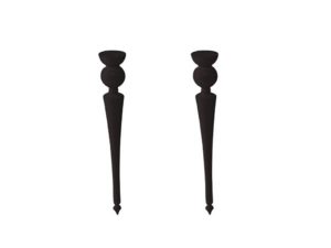 NEWARC ANTIQUE 2-PIECE FOOT OVAL SHINY BLACK ELT A011B