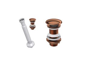 ELİXİR POP UP SIPHON CERAMIC HEAD BRONZE AND BELLOWS DRAIN PIPE WITHOUT OVERFLOW HOLE
