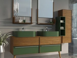 AQUANİL PAREJA 140 CM BATHROOM CABINET GREEN/OAK