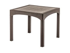 BREZZA 2574 RATTAN TABLE 90X90X76 CM DARK BROWN