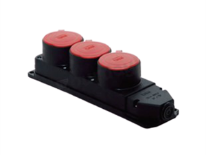 THREE-PHASE CAPPED RUBBER 3-PIECE GROUP SOCKET 3X25AH 380V
