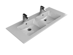 TURQUOISE CERASTLYE IBİZA WASHBASIN 121X51CM DOUBLE BOWL, DOUBLE FAUCET HOLE 050700-U