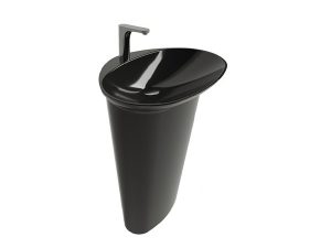 NEWARC STELLA BASE MONOBLOC WASHBASIN GLOSSY BLACK 56,5X45X85CM STE L 085 B