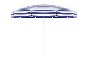 BEACH UMBRELLA WITH SKIRT POLYESTER 200/10 301 BLUE WHITE STRIPED
