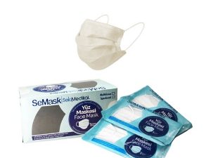 SEMASK FULL ULTRASONIC MELTBLOWN WIRE SURGICAL FACE MASK SINGLE PACK 25 PIECES WHITE