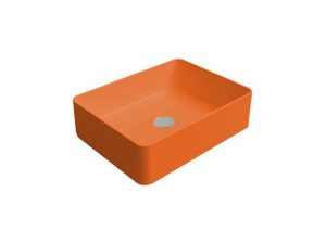 NEWARC SILVER SILVER SLIMLINE COUNTERTOP WASHBASIN BRIGHT ORANGE 50X38X14CM 5011-O