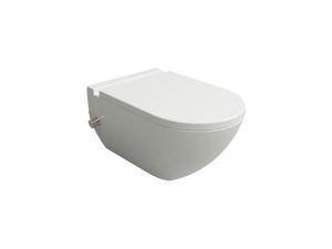 NEWARC MODERN WALL HUNG TOILET WITH BIDET 3823 001 + MODERN SLIDING LID 7201 COLD ONLY