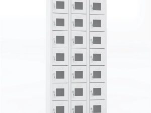 MASTER STEEL STORAGE CABINET WITH PLEXI DOOR 21 COMPARTMENTS 83X40X182 U-GZ021-P