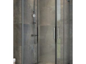 AQUANİL SPARTA 6MM SQUARE BLACK ANODIZED TRANSPARENT GLASS SHOWER CABIN 70X70CM | AQUANİL SPARTA 6MM KARE SİYAH ELOKSAL ŞEFFAF CAM DUŞ KABİNİ 70X70CM
