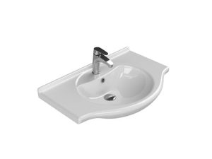 TURQUOISE CERASTYLE NICL WASHBASIN WITH ETAGERE 85X50CM 066500-U