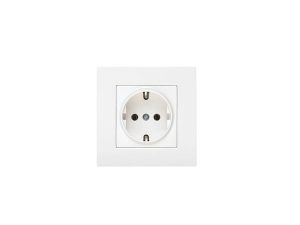 VISCO KARRE WHITE GROUNDED SOCKET WITHOUT FRAME | VISCO KARRE BEYAZ TOPRAKLI PRİZ ÇERÇEVESİZ