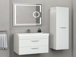 AQUANİL MARİA 80 CM BATHROOM CABINET LENTICULAR LED MIRROR WHITE