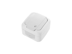 VISCO PALLADIUM SURFACE MOUNTED GROUNDED SOCKET WHITE