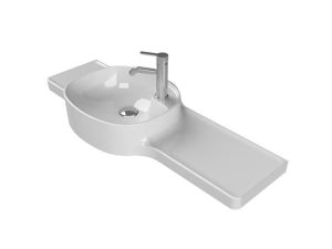 TURQUOISE CERASTYLE HARMONY WASHBASIN 100X37.5X26.4 CM 044000-U LEFT-HAND BOWL