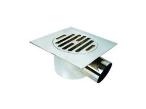 COMPLETE STAINLESS STEEL 15X15 Q32 SIDE OUTLET FLOOR DRAIN