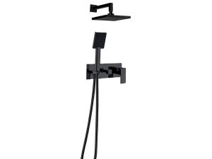 NEWARC AQUA BUILT-IN BATHROOM FAUCET SET BLACK 851141B | NEWARC AQUA ANKASTRE BANYO MUSLUK SETİ SİYAH 851141B