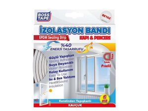 BOSS TAPE DOOR AND WINDOW EPDM D PROFILE INSULATION TAPE WHITE 6 METERS