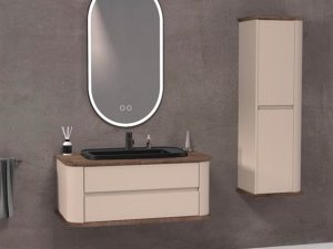 AQUANİL PİER 100 CM BLACK BATHROOM CABINET WITH WASHBASIN VİZON