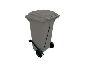 120 LT WHEELED GARBAGE CONTAINER WITH PEDAL GRAY CTK-3006