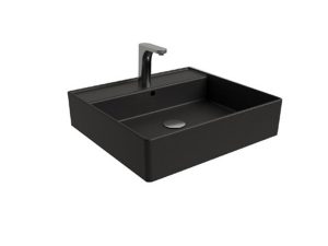 NEWARC COUNTERTOP FAUCET WITH HOLE PLATINUM SINK MATT BLACK 47X43X14CM 5025MB | NEWARC TEZGAH MUSLUK DELİKLİ PLATİN LAVABO MAT SİYAH 47X43X14CM 5025MB