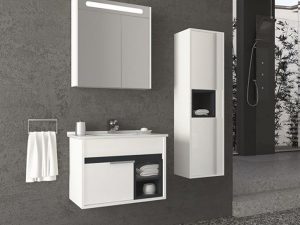 AQUANİL NAPOLI 65 CM WHITE BATHROOM CABINET WITH WHITE SINK WHITE | AQUANİL NAPOLI 65 CM BEYAZ BANYO DOLABI BEYAZ LAVABOLU BEYAZ