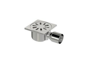 MAXİFLOW PREMIUM STAINLESS FLOOR DRAIN 10X10 Ø50 SIDE OUTLET 14097