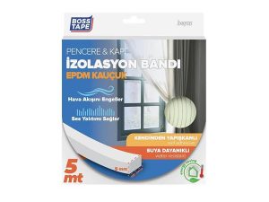 BOSS TAPE DOOR AND WINDOW EPDM INSULATION TAPE WHITE 15MMX5MT | BOSS TAPE KAPI VE PENCERE EPDM YALITIM BANDI BEYAZ 15MMX5MT