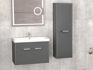 AQUANİL MAUNA 80 CM BATHROOM CABINET LENTICULAR LED MIRROR ANTHRACITE