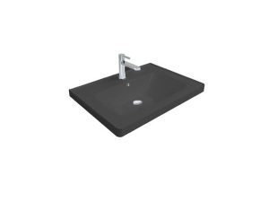 NEWARC NEWLİNE WASHBASIN WITH ETAGERE GLOSSY BLACK 50X38X4,5CM NEW L 050B