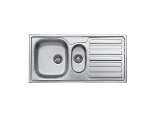 CHROME SINK CLASSIC 50X100CM 1 5 COMPARTMENTS RIGHT SIPHON INCLUDED EC-336