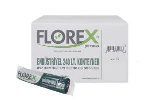 FLOREX 510 INDUSTRIAL 240 LT CONTAINER GARBAGE BAG 120X150CM 20 ROLLS 1 ROLL 5 PIECES