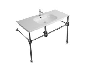 NEWARC CHROME PEDESTAL WASHBASIN NATURAL 120CM NAT A120