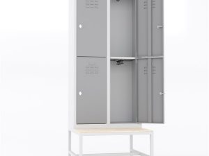 USTA STEEL WARDROBE WITH METAL BENCH SEAT 4 DOORS U-S04-BNK | USTA ÇELİK GARDIROP METAL BANKLI 4 KAPILI U-S04-BNK