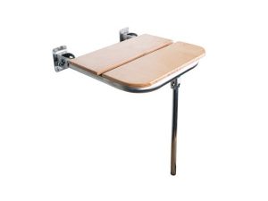 MAXİFLOW WOODEN DISABLED SHOWER SEAT Ø19 SS304 13586 | MAXİFLOW AHŞAP ENGELLİ DUŞ OTURAĞI Ø19 SS304 13586