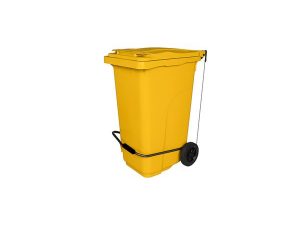 240 LT WHEELED GARBAGE CONTAINER WITH PEDAL YELLOW CTK-3008