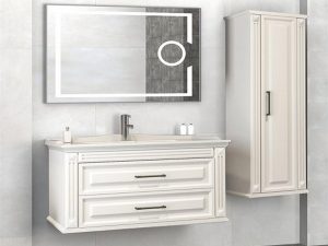 AQUANİL MOSKOVA 100 CM BATHROOM CABINET LENTICULAR LED MIRROR- WHITE