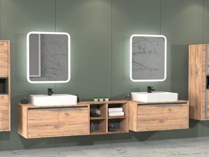 AQUANİL CAMARO 225 CM WHITE BATHROOM CABINET WITH SINK DORADO