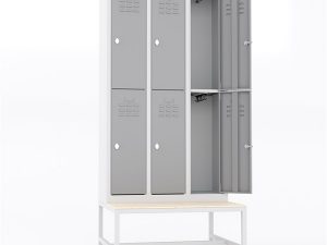USTA STEEL WARDROBE WITH METAL BENCH SEAT NARROW TYPE 6 HALF DOOR U-D06-BNK | USTA ÇELİK GARDIROP METAL BANKLI DAR TİP 6 YARIM KAPILI U-D06-BNK